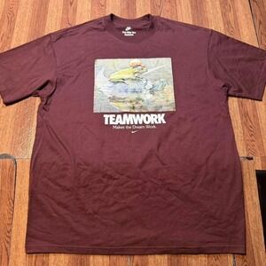 Nike Brown TeamWork Retro Graphic Loose Shirt Medium